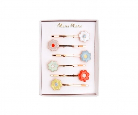 6 Daisey Enamel Hairpins