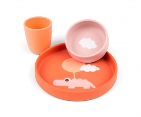 Stoviglie Silicone Happy Clouds Papaya