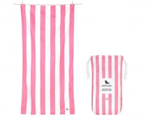 Extra Large Microfiber Beach Towel Cabana Malibu Pink Personalised