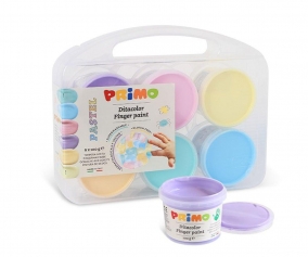 6 Finger Paint Jars Pastel