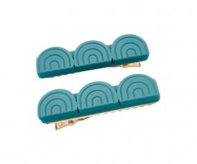 2 Clips de Pelo Tri Rainbow Sky Blue