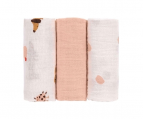 3 Muslins Swaddle & Burp Orange
