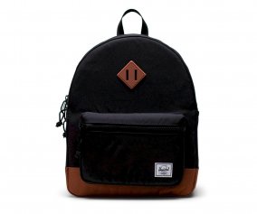 Herschel Heritage Youth Backpack Black Saddle Brown Personalised