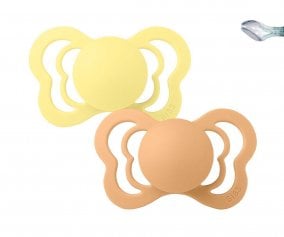 2 Chupetes BIBS Couture Desert Sand/Sunshine Silicona