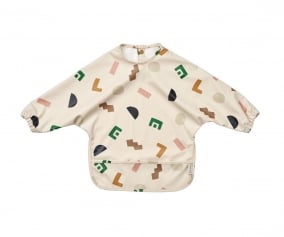 Bib with Sleeves Graphic Alphabet /Sandy