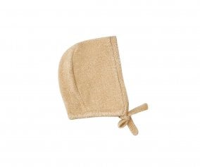 Chapu de malha creme lie para bonecos Minikane