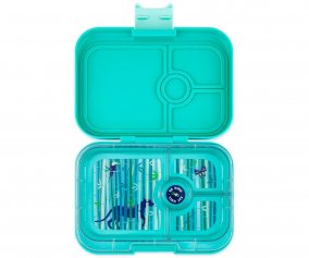 Lancheira Yumbox Tropical Aqua com 4 compartimentos