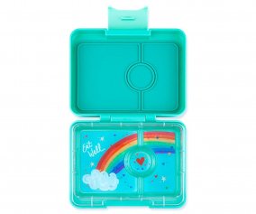 Lancheira Yumbox Tropical Aqua Rainbow com 3 compartimentos