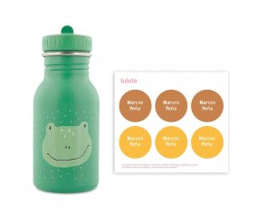 Trixie Mrs.Frog Steel Bottle 350ml + 6 Round Stickers Yellow Gift
