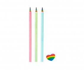 Rainbow Pencil Set with Eraser