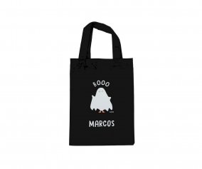 Black Halloween Trick or Treat Bag Personalised