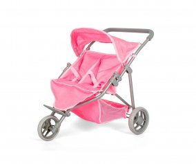 Carrinho de passeio Pink Twin Doll Bonecas
