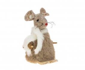 Decorazione Natalizia Little Mouse Weiste Sciatore Marrone