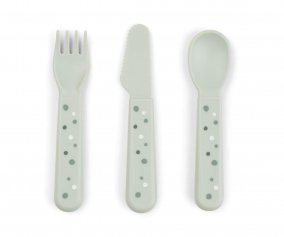 3 Talheres verdes Happy Dots