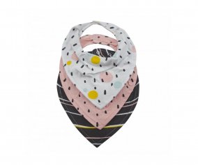 Conjunto de 3 bandanas cor de rosa