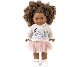 Ensemble Pull en Jersey Motif Poule et Tutu rose pour Poupe Gordis