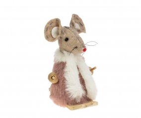 Decorazione Natalizia Little Mouse Weiste Sciatore Rosa