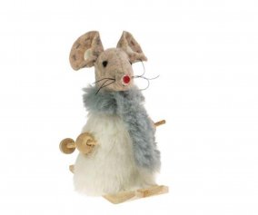 Decorazione Natalizia Little Mouse Weiste Sciatore Bianco