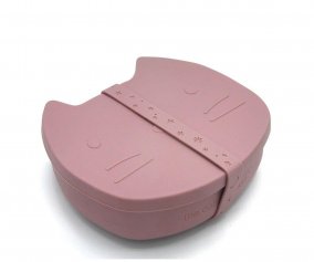 Lancheira de silicone Pippa The Cat Dusty Mauve