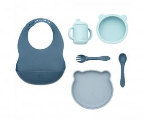 Tableware 7 Pieces Silicone Blue