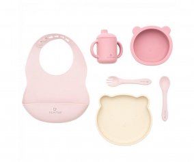 Dinnerware 7 Piece Silicone Pink