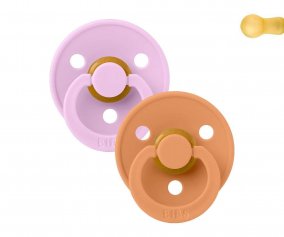 2 Chupetes BIBS Colour Round Violet Sky/Pumpkin