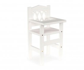 Chaise Haute Harlequin Blanche pour Poupes