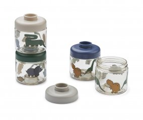 Pack de 4 dispensadores de alimentos Dominique Dinosaurs/Mist