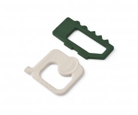 Silicone Teether Jonathan Pack 2 All Together Teether & Garden Green / Sandy