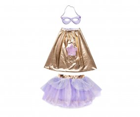 Tutu, Cape, and Mask Super-Duper Metallic Rose Gold/Lilac 4-6 years