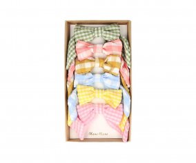 6 Gingham Hair Clips