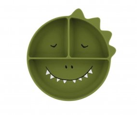 Plate 3 Compartments Silicone with Suction Mr. Dino