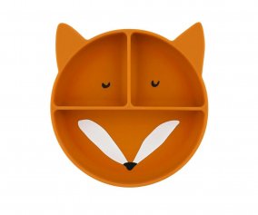 Silicone 3-Compartment Suction Plate Mr. Fox