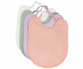 Pack 4 Terry Bibs Pink/Mauve/Sage/Ivory