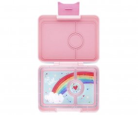 Lancheira Powder Pink Bandeja Rainbow c/ 3 compartimentos