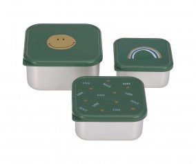 3 Happy Smile Steel Lunch Boxes