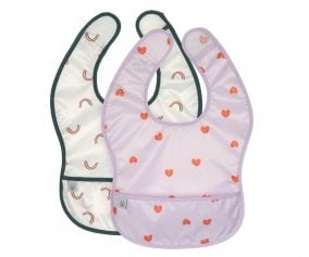 2 Waterproof Bibs Happy Lavender
