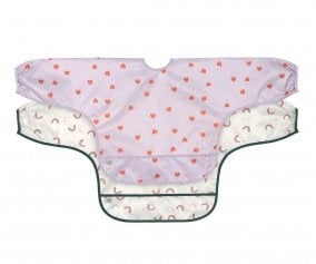 2 Happy Lavender Long Sleeve Bibs