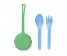 Travel Cutlery Set with Mint Green Case