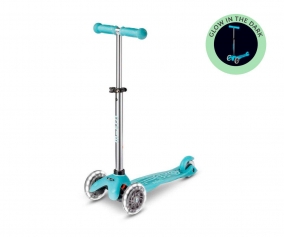 Patinete Mini Micro Deluxe Glow Aqua con Luces LED