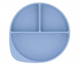 Silicone Plate with Suction Ocean Blue
