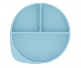 Silicone Plate with Suction Base Sky Blue