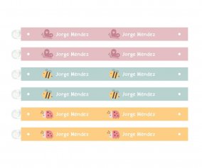 6 Personalised Bugs Clothes Hanging Strips