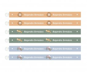 6 Personalised Savannah Clothing Hanging Ribbons