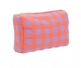 Quilted Purple Gingham Toiletry Bag
