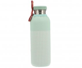 Steel Bottle with Stripes Sage Cover Personalised 750ml