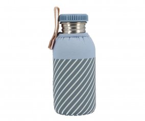 Steel Bottle with Stripes Blue Personalised Sleeve 500ml
