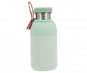 Steel Bottle with Stripes Sage Sleeve Personalised 500ml