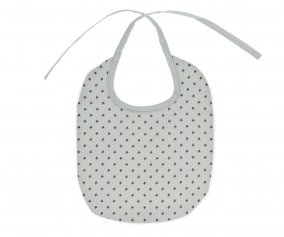Babero Algodn Mini Star Grey Personalizable