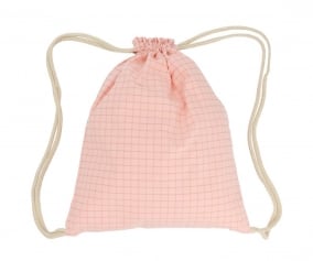 Mochila Saco Nordic Check Blush Personalizable